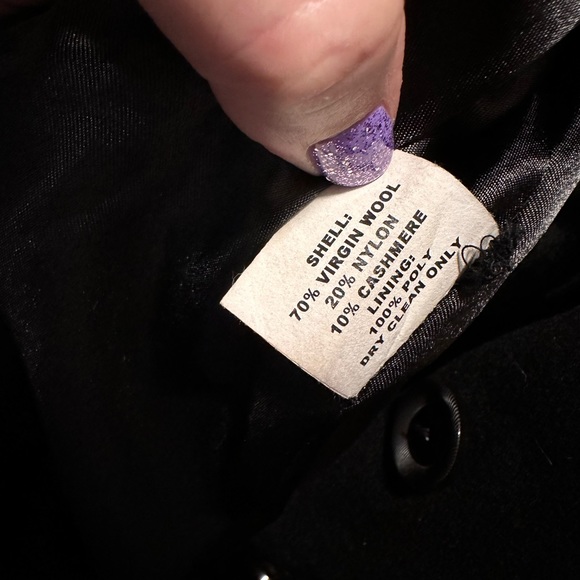 Vintage Kristen Blake Wool Cashmere Blend Coat Black 10 (duster length) - Picture 3 of 3